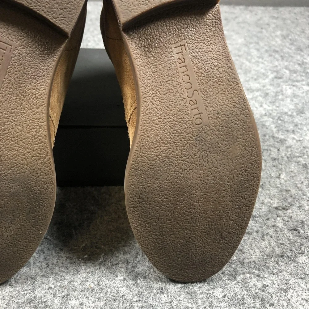 Franco Sarto Isolde Ankle Booties Womens 7.5 M Brown Suede Pull On Flat Casual